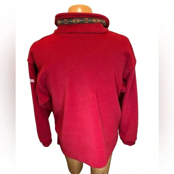 Vintage True North Men's Bright Red 1/4 Zip Fleece Jacket Medium Canada EUC - Picture 7 of 14